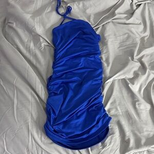 Elegant Blue Silk Dress